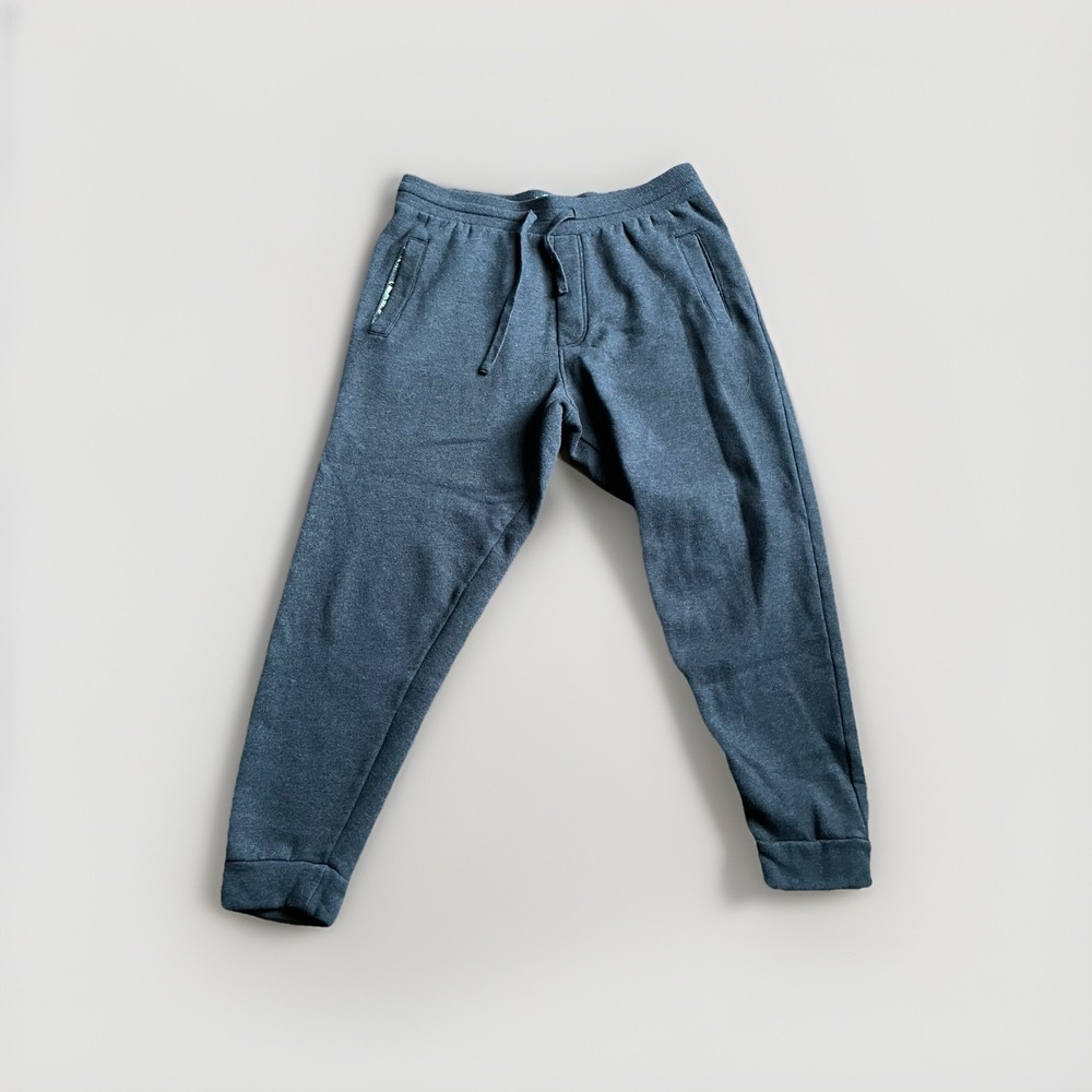 Burlebo Fleece Joggers Sweatpants Gray Pants Elastic Waist Adult Mens Medium